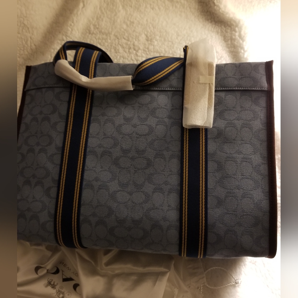 🎀NWT Authentic Coach Jacquard Spin Tote 42. Color: Slate.💖 - Picture 6 of 15